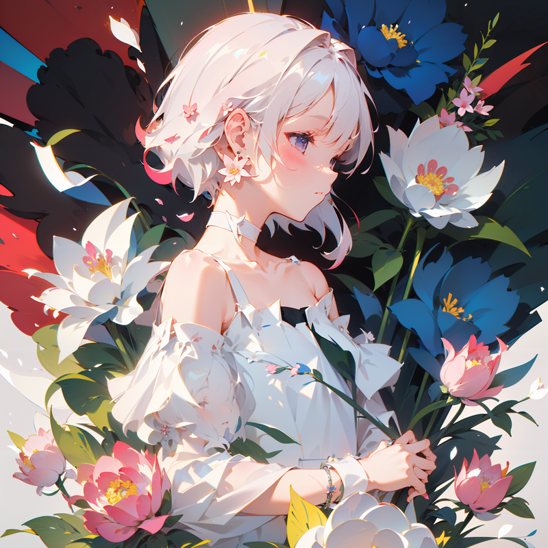 Flower and Girl pAInter | AI画像・AI動画の投稿＆生成サイト| pAInter（ペインター）